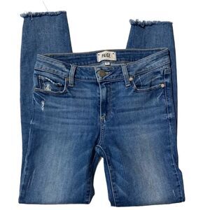 PAIGE Blue Ankle Cropped Jeans